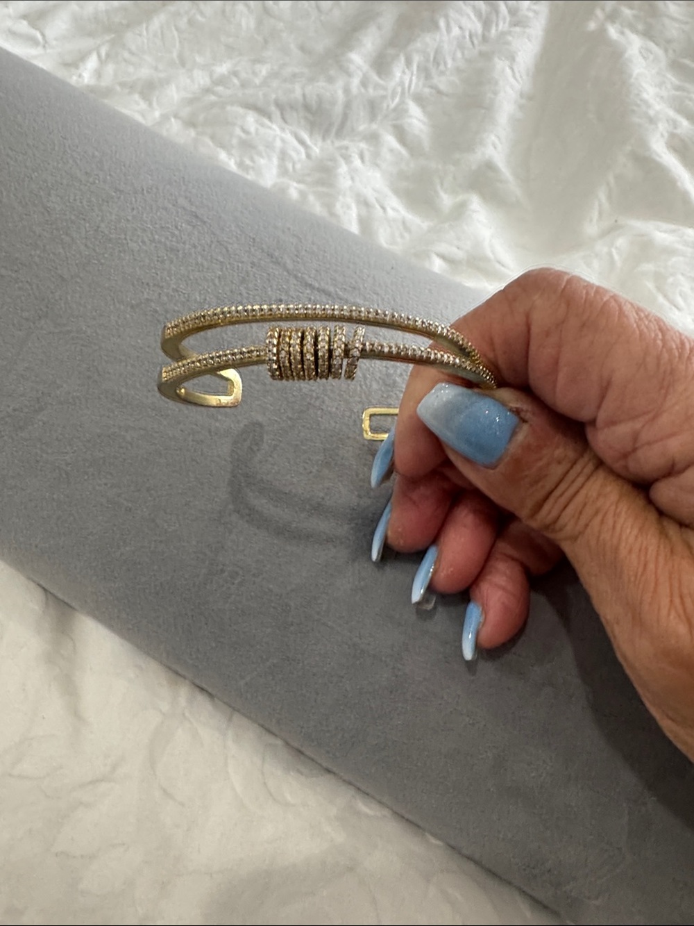 Gold Crystal Wrapped Cuff Bracelet - Women's Jewelry